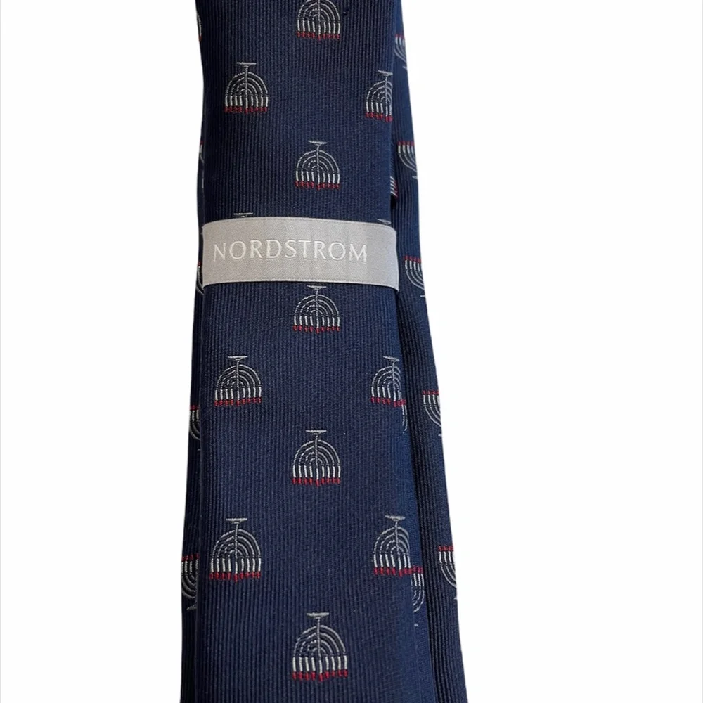 Boys Menorah Navy Blue Tie
